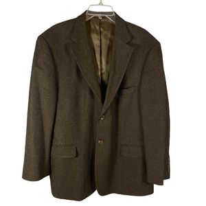STAFFORD Mens 44S 2 Button Single Vent Wool Camel Hair Blend Brown Sport Coat